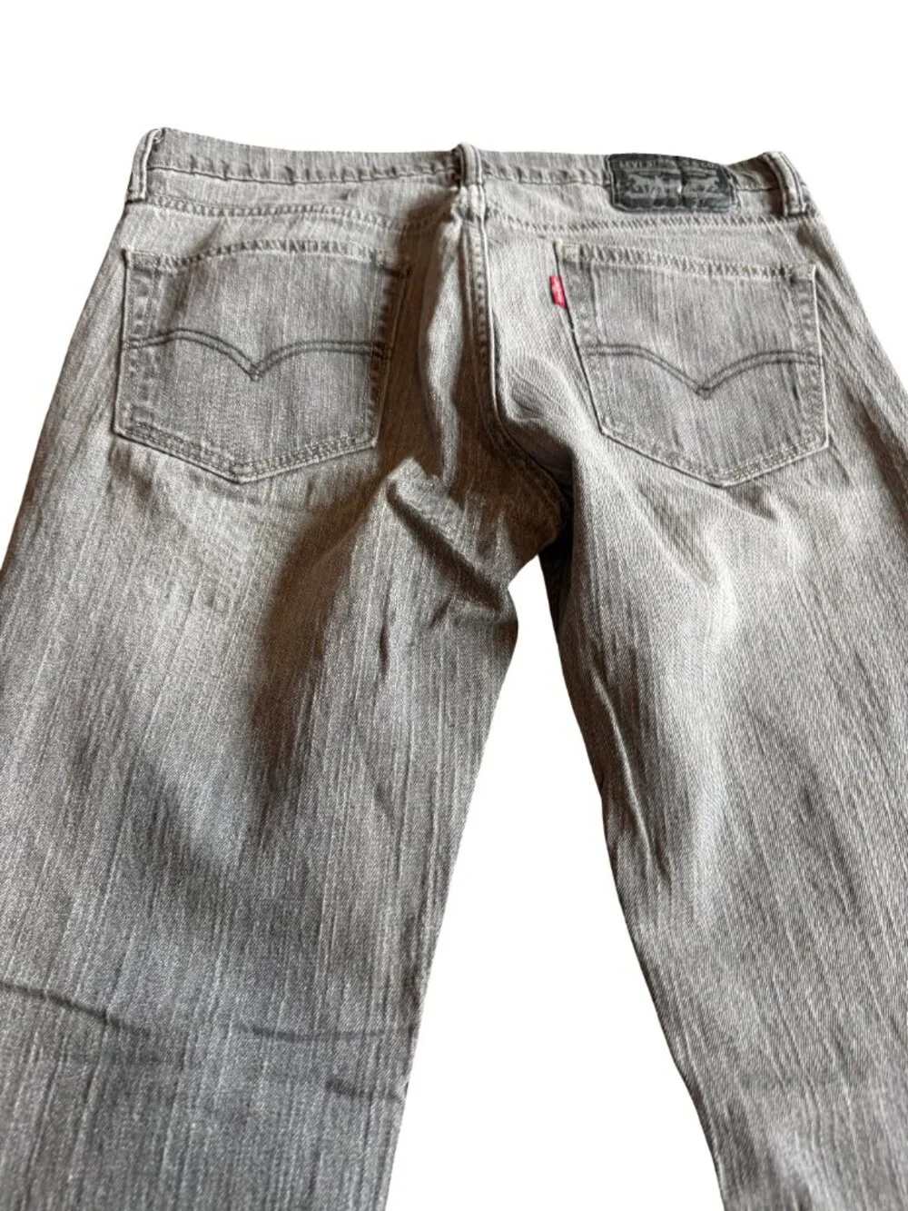 Levi's Light Grey Denim Distressed Jeans Casual Stretch Everyday Size 32 Men's